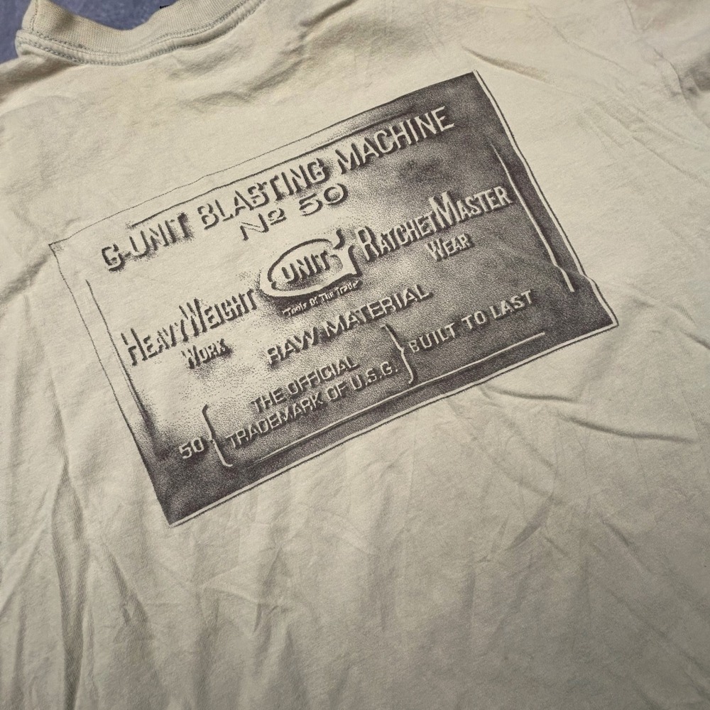 Vintage G-Unit Long Sleeve T-Shirt XL Tan Heavy Weight Raw Material Y2K 50 Cent - Picture 6 of 7